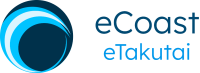 eCoast logo with title colour